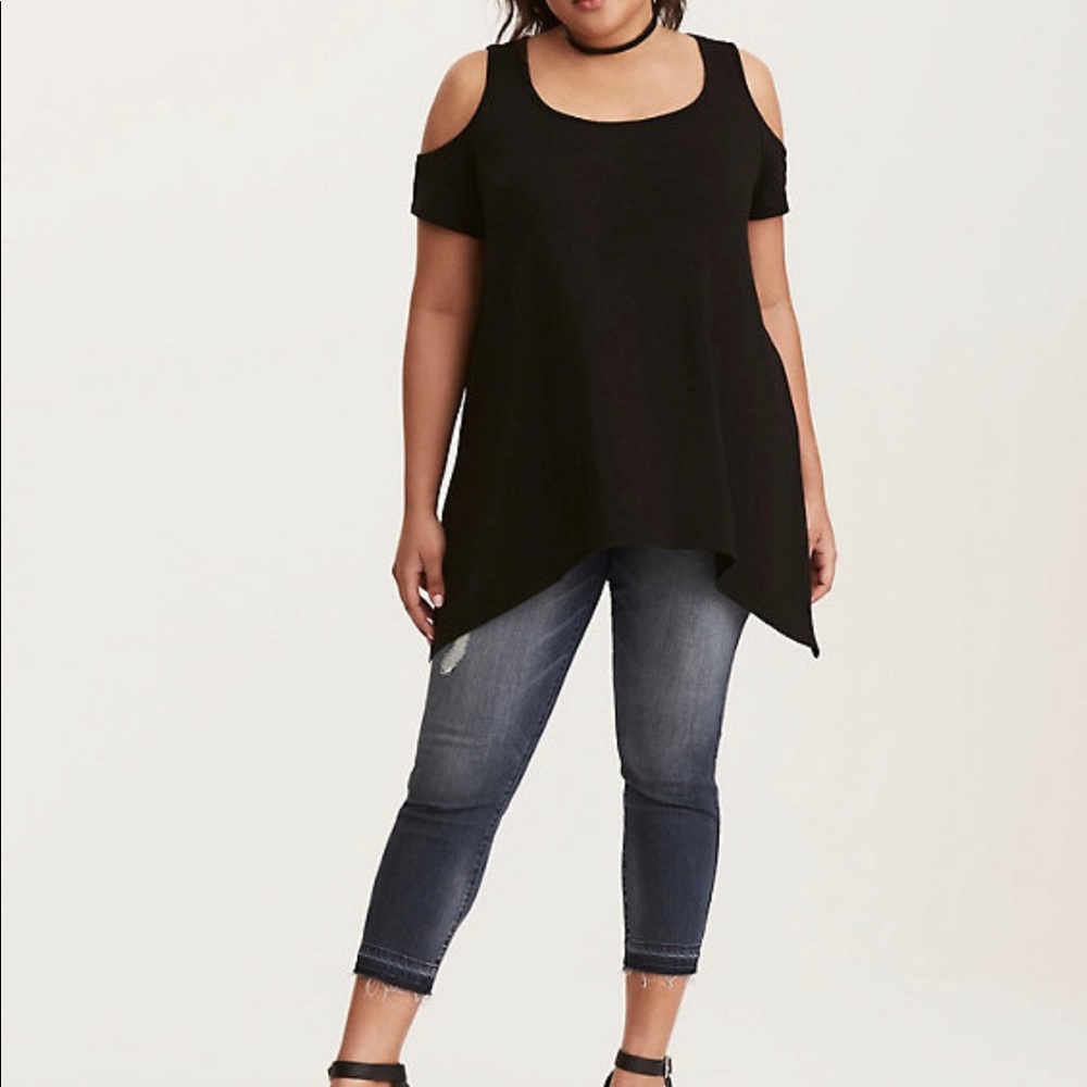 Torrid Black Cold Shoulder Top